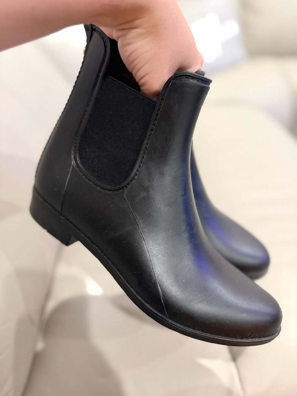 Sam Edelman Tinsley Chelsea Rain Boot Size 8 Black Matte Rubber